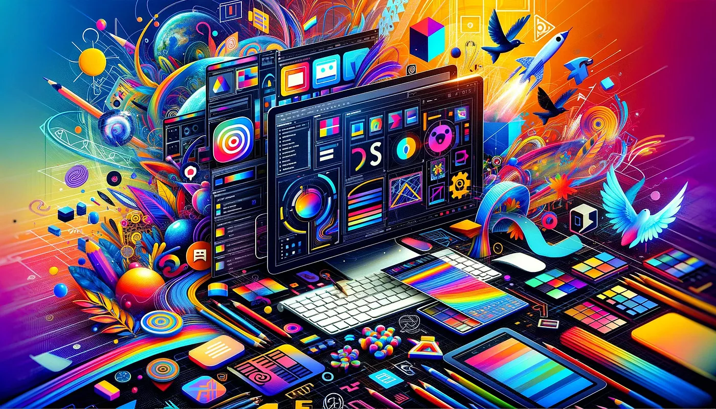 Illustration of an AI tool helping a designer create SVG graphics