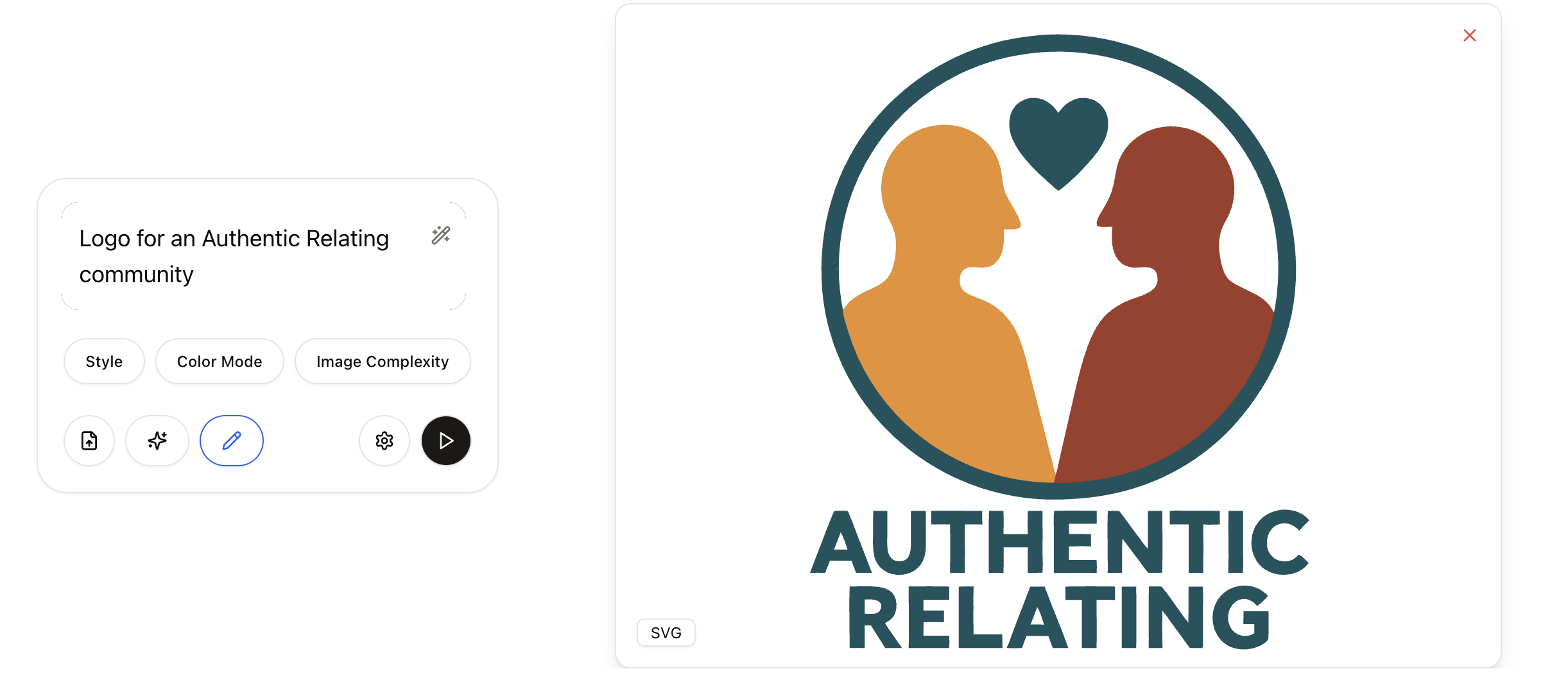AI logo generation workflow diagram showing the process steps