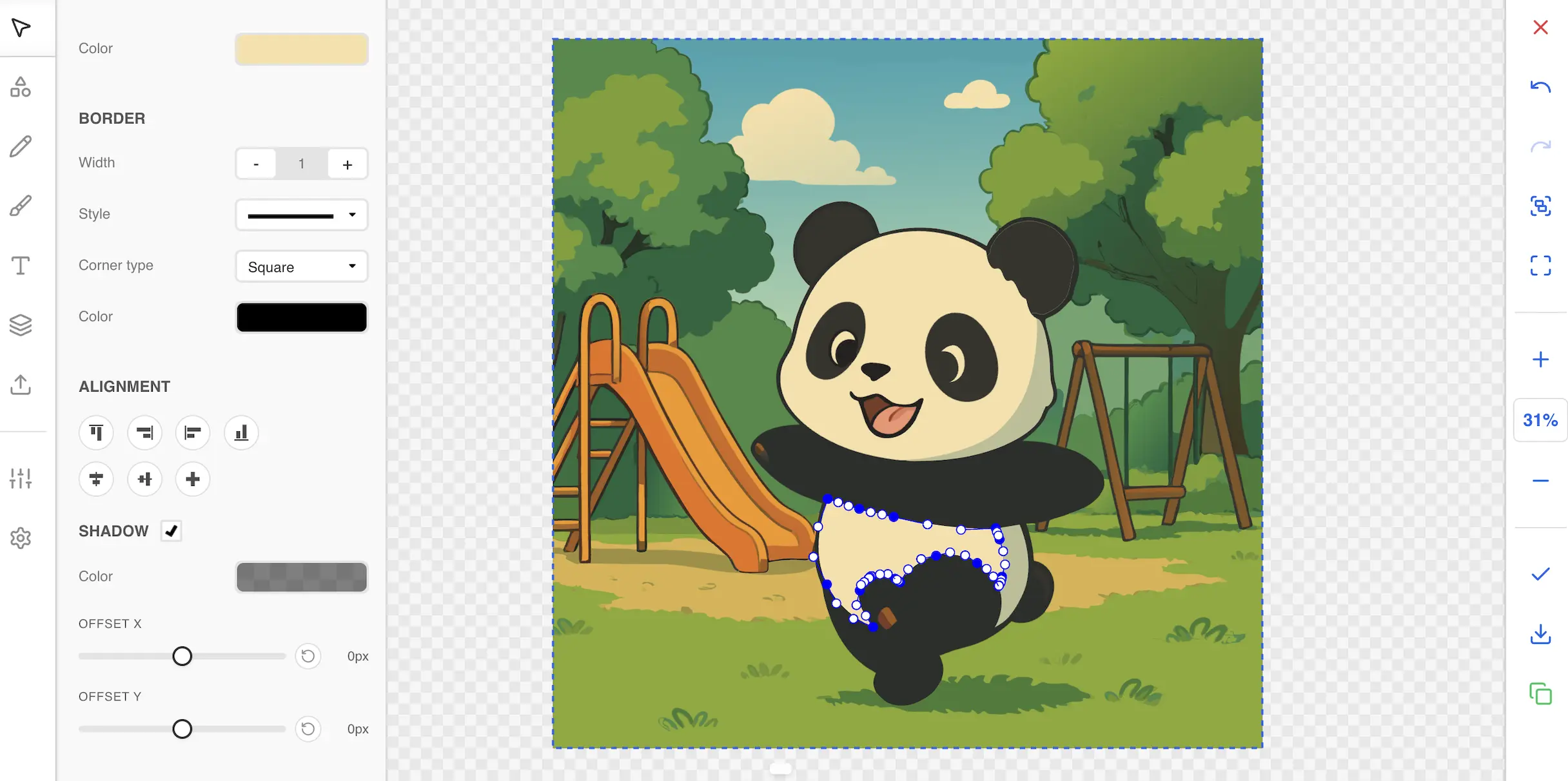 A powerful and intuitive online SVG editor with free drawing, brush tools, path manipulation, layers, group & ungroup, dropshadow, and advanced color controls. Design, modify, and optimize vector graphics with precision for web, UI, and creative projects.